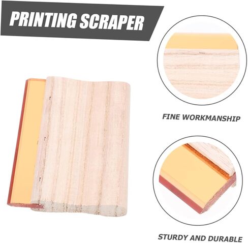 STOBOK 2Pcs Wooden Screen Printing Squeegee Set Sturdy Ink Scratch Board for Hobby Printers Multi-Use Printing Tool for Water and Oil-Based Inks in Saudi Arabia