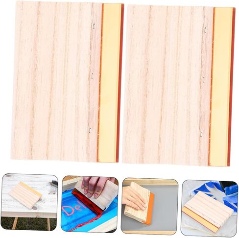 OSALADI 2Pcs Wooden Screen Printing Squeegee for Oil and Water-Based Inks Sturdy Ink Scratch Board for Artists for Screen Printing Projects in Kuwait