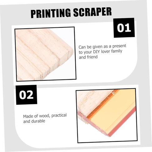 OSALADI 2Pcs Wooden Screen Printing Squeegee for Oil and Water-Based Inks Sturdy Ink Scratch Board for Artists for Screen Printing Projects in Kuwait