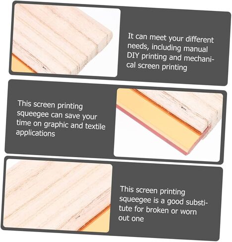 OSALADI 2Pcs Wooden Screen Printing Squeegee for Oil and Water-Based Inks Sturdy Ink Scratch Board for Artists for Screen Printing Projects in Kuwait