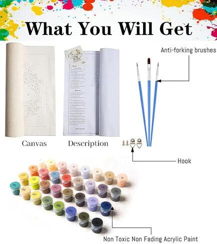 Paint By Numbers for Adults - DIY Adult Paint by Number Kits Pack On Canvas Sunset Beach Painting by Numbers for Beginners,Acrylic Paint Boat On Mountains Lake Crafts for Home Decor (11.8x15.8inch) in Kuwait