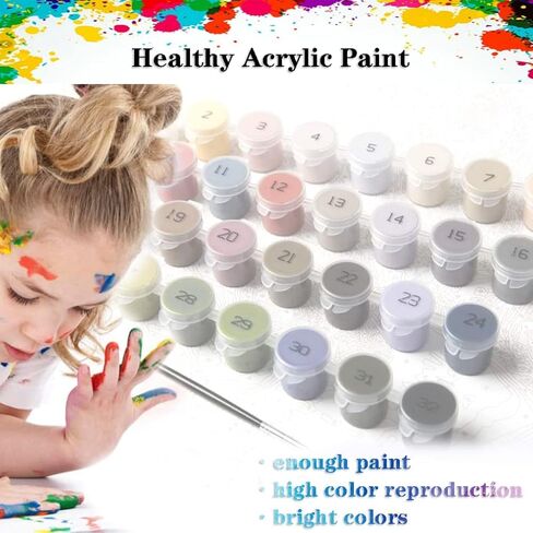 Paint By Numbers for Adults - DIY Adult Paint by Number Kits Pack On Canvas Sunset Beach Painting by Numbers for Beginners,Acrylic Paint Boat On Mountains Lake Crafts for Home Decor (11.8x15.8inch) in Kuwait