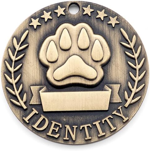 Antique Bronze Pet Metal Collar Decorative Charm with Paw Print Design Single Pack Vintage Style Dog Cat ID Tag in Saudi Arabia