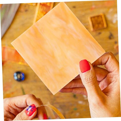 HOMSFOU Mosaic Tile Sheets 2 Pieces 3.94X3.94 Inch Glass Tiles for DIY Crafts and Home Decor Stained Glass Pieces for Photo Frames and Flowerpots in Saudi Arabia