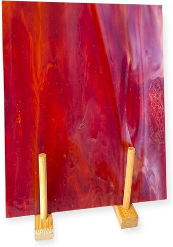 Wissmach Stained Glass Sheet and Mosaic Glass: Dark Red Wisspy Opal (8"x6"-1 Sheet) by BiNARi Glass Studio in Saudi Arabia