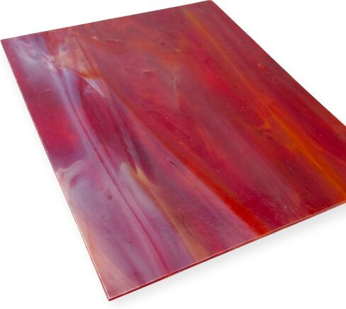 Wissmach Stained Glass Sheet and Mosaic Glass: Dark Red Wisspy Opal (8"x6"-1 Sheet) by BiNARi Glass Studio in Saudi Arabia