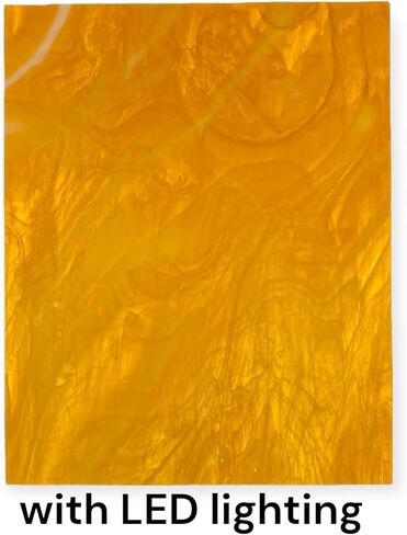 Wissmach Stained Glass Sheet Amber Crystal Opal (8"x12"- 1 Sheet) by BiNARi Glass Studio in Saudi Arabia