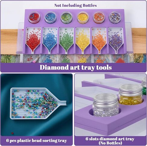 Diamond Art Trays, Bead Sorting Tray Storage Containers Organizers, Diamond Art Tools and Accessories for Glitter Rhinestones 5D Embroidery Painting DIY Crafts in Saudi Arabia