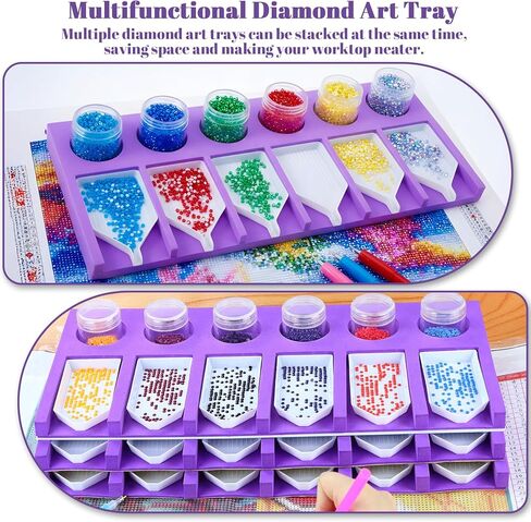 Diamond Art Trays, Bead Sorting Tray Storage Containers Organizers, Diamond Art Tools and Accessories for Glitter Rhinestones 5D Embroidery Painting DIY Crafts in Saudi Arabia