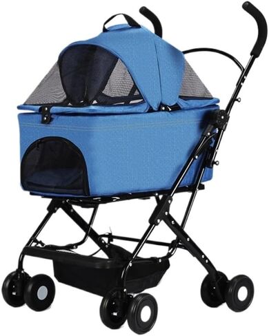 عربات الحيوانات الأليفة، عربة الحيوانات الأليفة للقطط والكلاب، عربة الكلاب والقطط الصغيرة، عربة الحيوانات الأليفة خفيفة الوزن قابلة للطي للنزهات، عربة الحيوانات الأليفة متوسطة (وردي) in Kuwait