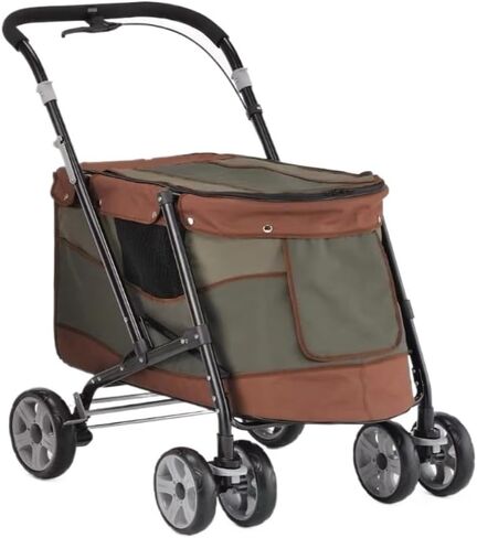 Pet Strollers Pet Stroller Outdoor Dog And Cat Stroller Lightweight Foldable Cat Stroller Medium Small Dog Stroller Pet Stroller Medium(Green) in Kuwait