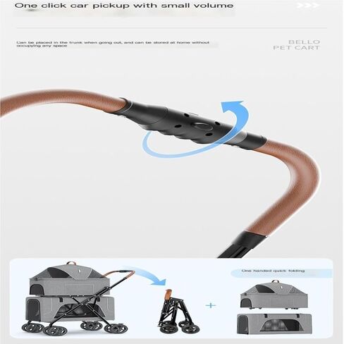 Pet Strollers Pet Stroller Lightweight Folding Double-layer Pet Stroller Doggy Pet Detachable Separate Cat Cage Cart Pet Stroller Medium(Blue) in Saudi Arabia