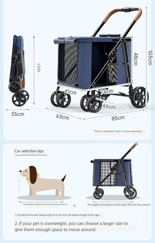 Pet Strollers Pet Stroller Dog Dog Cat Stroller Folding Outdoor Travel Portable Pet Stroller Dog Walking Cart Cat Cage Cart Pet Stroller Medium(Black) in Saudi Arabia