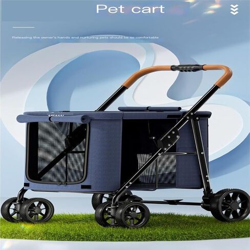 Pet Strollers Pet Stroller Dog Dog Cat Stroller Folding Outdoor Travel Portable Pet Stroller Dog Walking Cart Cat Cage Cart Pet Stroller Medium(Black) in Saudi Arabia