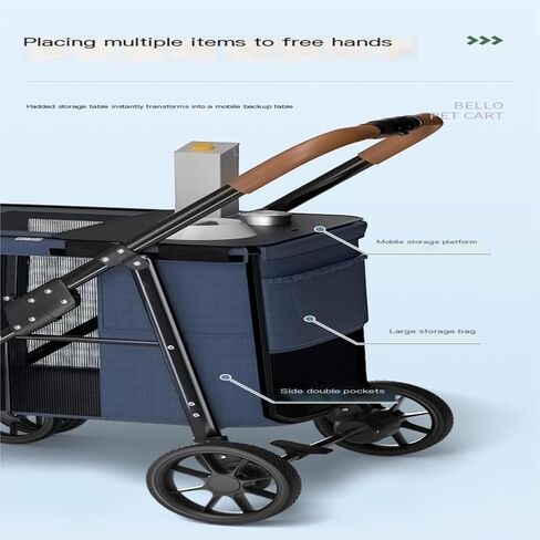 Pet Strollers Pet Stroller Dog Dog Cat Stroller Folding Outdoor Travel Portable Pet Stroller Dog Walking Cart Cat Cage Cart Pet Stroller Medium(Black) in Saudi Arabia