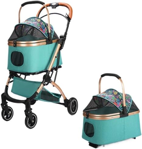 Pet Strollers Pet Cart Cat And Dog Stroller Dog And Cat Stroller Small Outing Lightweight Folding Outdoor Pet Stroller Pet Stroller Medium(Yellow) in Kuwait