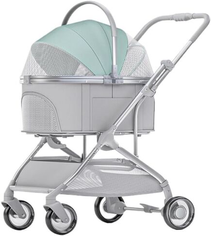 Pet Strollers Pet Stroller Aluminum Tube Pull Rod Pet Stroller Bag Separated Cat And Dog Car Travel Foldable Pet Stroller Pet Stroller Medium(Blue) in Kuwait