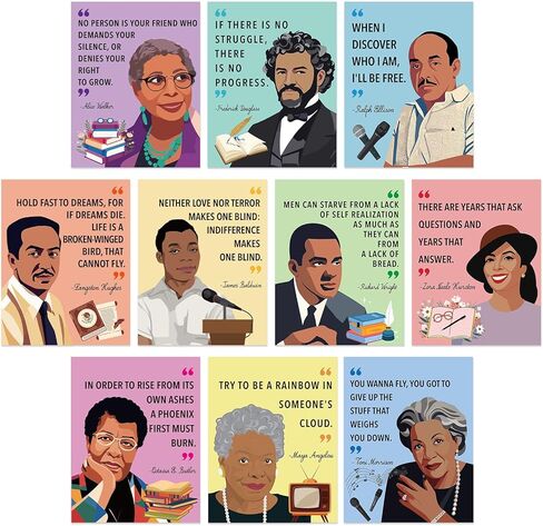 Black History Month Decorations Black History Posters Bulletin Board Decorations for Classroom Inspirational Famous Posters African American Authors Motivational Bulletin Board Home School Supplies in Saudi Arabia