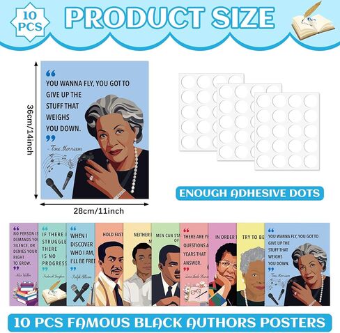 Black History Month Decorations Black History Posters Bulletin Board Decorations for Classroom Inspirational Famous Posters African American Authors Motivational Bulletin Board Home School Supplies in Saudi Arabia