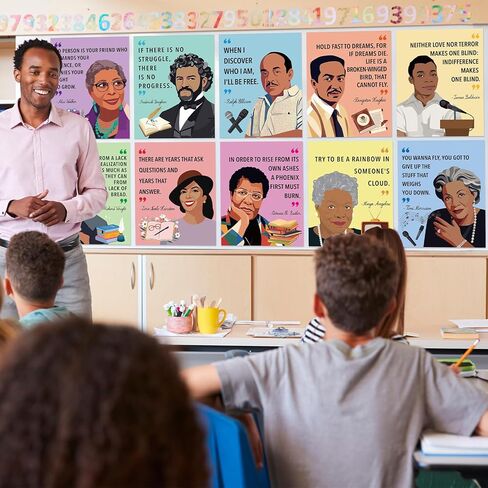 Black History Month Decorations Black History Posters Bulletin Board Decorations for Classroom Inspirational Famous Posters African American Authors Motivational Bulletin Board Home School Supplies in Saudi Arabia