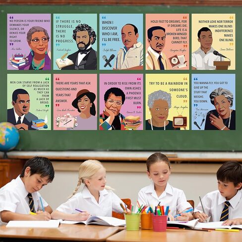 Black History Month Decorations Black History Posters Bulletin Board Decorations for Classroom Inspirational Famous Posters African American Authors Motivational Bulletin Board Home School Supplies in Saudi Arabia