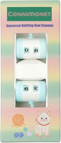 Connimonet Row Counter for Knitting,2 PCS Per Box, with Hanging Cord,Knitting Needle Marking Tool, Plastic Knitting Stitch Counter, Crochet Yarn Row Counter (Blue) in Saudi Arabia
