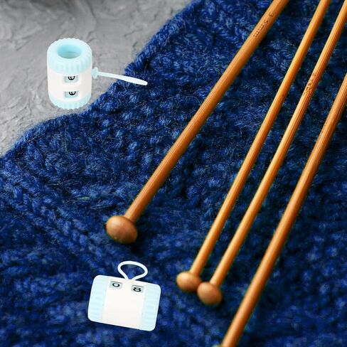 Connimonet Row Counter for Knitting,2 PCS Per Box, with Hanging Cord,Knitting Needle Marking Tool, Plastic Knitting Stitch Counter, Crochet Yarn Row Counter (Blue) in Saudi Arabia