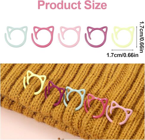 20PCS Cat Stitch Markers for Crocheting, Crochet Stitch Markers, Metal Knitting Stitchs Marker Set for DIY Weaving Knitting Sewing Tools Multicolor in Saudi Arabia