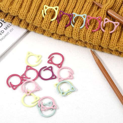 20PCS Cat Stitch Markers for Crocheting, Crochet Stitch Markers, Metal Knitting Stitchs Marker Set for DIY Weaving Knitting Sewing Tools Multicolor in Saudi Arabia