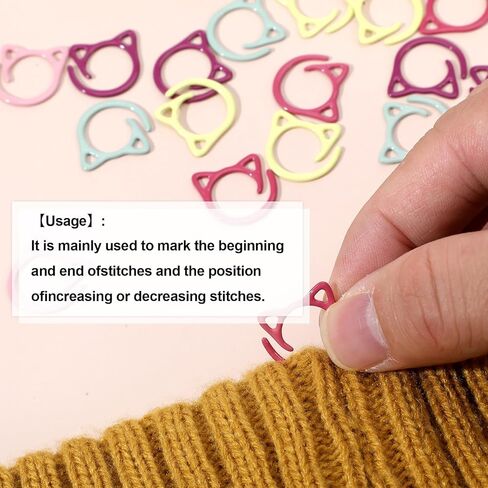 20PCS Cat Stitch Markers for Crocheting, Crochet Stitch Markers, Metal Knitting Stitchs Marker Set for DIY Weaving Knitting Sewing Tools Multicolor in Saudi Arabia