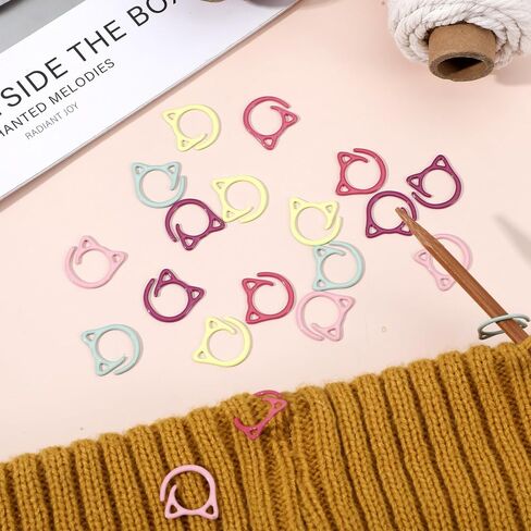 20PCS Cat Stitch Markers for Crocheting, Crochet Stitch Markers, Metal Knitting Stitchs Marker Set for DIY Weaving Knitting Sewing Tools Multicolor in Saudi Arabia