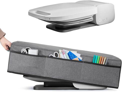 غطاء غبار YARWO متوافق مع مكبس الحرارة الاحترافي Cricut Autopress، غطاء غبار واقٍ مع جيوب ملحقة لآلة الضغط الحراري التلقائي، وحامل التحكم، والكابلات وأدوات DIY الأخرى، رمادي in Kuwait