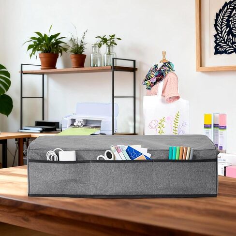 غطاء غبار YARWO متوافق مع مكبس الحرارة الاحترافي Cricut Autopress، غطاء غبار واقٍ مع جيوب ملحقة لآلة الضغط الحراري التلقائي، وحامل التحكم، والكابلات وأدوات DIY الأخرى، رمادي in Kuwait