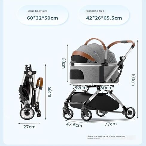Pet Strollers Pet Stroller Dog Cat Aluminum Tube Stroller Lightweight Foldable Pet Stroller Outdoor Portable Pet Stroller Pet Stroller Medium in Kuwait