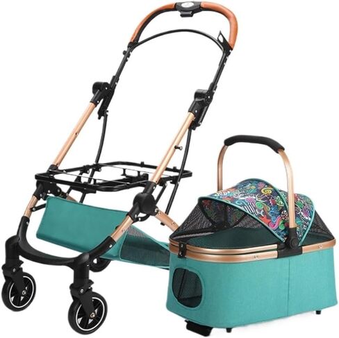 Pet Strollers Pet Stroller Lightweight Foldable Cat And Dog Stroller Outdoor Pet Stroller Portable Cat And Dog Stroller Pet Stroller Medium(Yellow) in Kuwait