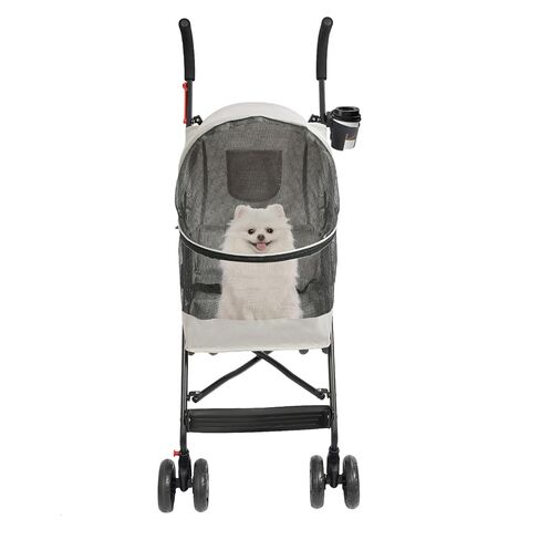 4 Wheels Pet Stroller, Foldable Dog Cat Jogger Stroller with Waterproof Cover, Cup Holder, Pet Strolling Cart for Medium Small Dogs Cats (Gray) in Saudi Arabia