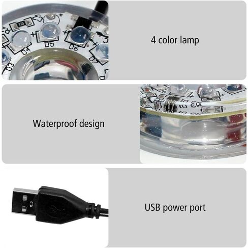 ضوء حوض السمك LED، ضوء LED غاطس ملون مقاوم للماء USB ضوء تحت الماء لخزان حوض السمك in Kuwait