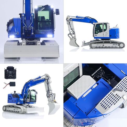 Jd Model 1/14 2Arms 7Ch RC حفار هيدروليكي سريع الإصدار مقرنة معدنية للتحكم في الراديو حفار بناء مركبة خفيفة صوت هواية الصف نموذج للأعمار من 14 عامًا فما فوق in Kuwait