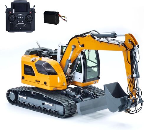 Jdm-208 1/14 7Ch حفار هيدروليكي للتحكم عن بعد R920 2Arms Metal RC Digger Flysky Pl18 Ev Lite نظام الصوت المقرنة السريعة نموذج درجة الهوايات للأعمار من 14 عامًا فما فوق in Kuwait