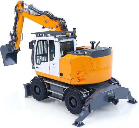 Lr914 Pro Max Metal 4Wd 1/14 RC Hydraulic Wheeled Excavator 11-Ways Valve RTR Radio Controlled Digger Pl18Ev Lite Battery Light Hobby Grade Model for Ages 14+ in Kuwait