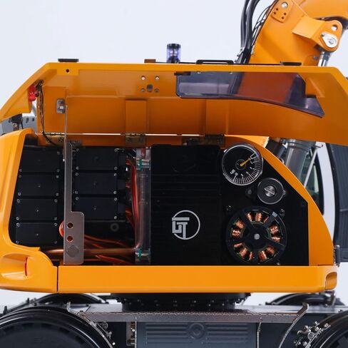 Lr914 Pro Max Metal 4Wd 1/14 RC Hydraulic Wheeled Excavator 11-Ways Valve RTR Radio Controlled Digger Pl18Ev Lite Battery Light Hobby Grade Model for Ages 14+ in Kuwait