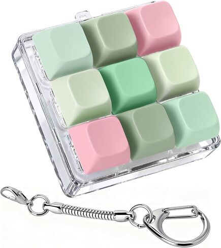 Axlksia Keyboard Fidget Toy, Fidget Clicker Keyboard Fidget Keychain, Button Fidget Gifts for Adults to Relieve Stress and Pass Time (Style C) in Saudi Arabia