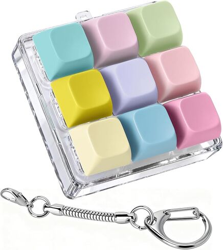 Axlksia Keyboard Fidget Toy, Fidget Clicker Keyboard Fidget Keychain, Button Fidget Gifts for Adults to Relieve Stress and Pass Time (Style C) in Saudi Arabia