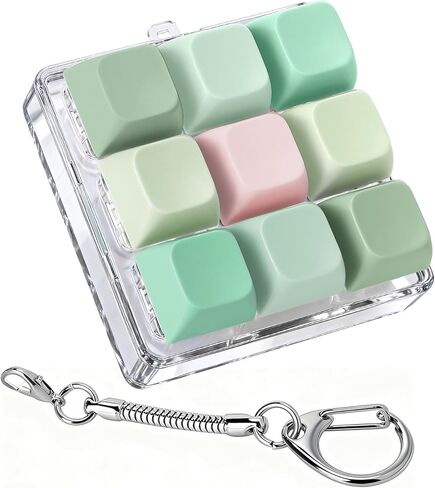 Axlksia Keyboard Fidget Toy, Fidget Clicker Keyboard Fidget Keychain, Button Fidget Gifts for Adults to Relieve Stress and Pass Time (Style C) in Saudi Arabia