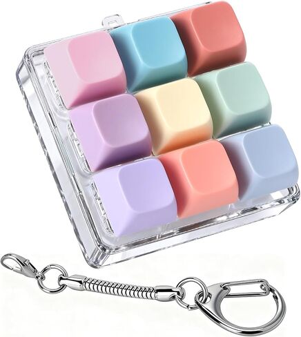 Axlksia Keyboard Fidget Toy, Fidget Clicker Keyboard Fidget Keychain, Button Fidget Gifts for Adults to Relieve Stress and Pass Time (Style C) in Saudi Arabia