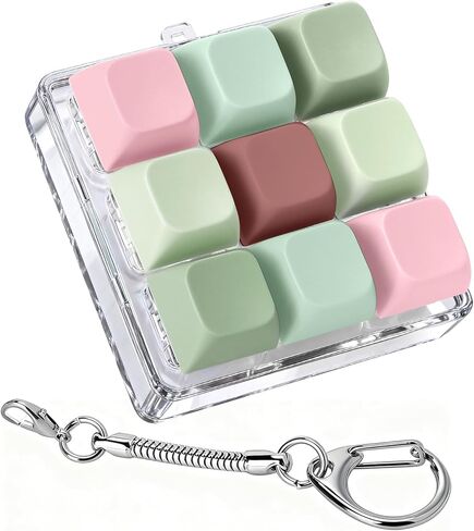 Axlksia Keyboard Fidget Toy, Fidget Clicker Keyboard Fidget Keychain, Button Fidget Gifts for Adults to Relieve Stress and Pass Time (Style C) in Saudi Arabia