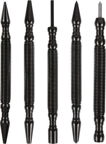 HIT Tool Hammerless Spring Punch Pro Pack: 1)1/32"&1/16",1-3/32" &1/8" Dual head nail setter, 1)Dual head prick & centre 1)HSS prick, 1)Dual Head Door hinge pin remover/hammer & Pouch in Saudi Arabia