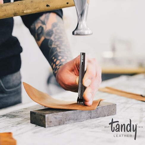 Tandy Leather Diamond Hole Chisel Set - for Clean Even Holes - Interchangeable Tips for Leather Sewing Projects - 10 Piece Set in Saudi Arabia