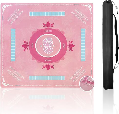 Mahjong Mat for Table Waterproof Anti-Wrinkle No Creases 31.5"" Anti-Slip Noise-Reducing Game Mat Table Cover for Mahjong Poker Board Games Dominoes (Pink) in Saudi Arabia