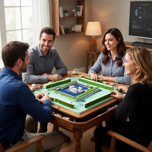 سجادة ماجونج للطاولة - غطاء طاولة مضاد للانزلاق مقاس 33 × 33 بوصة لتقليل الضوضاء، بساط ألعاب محمول للجونج والبوكر والبطاقات وألعاب الطاولة مع حقيبة حمل in Kuwait